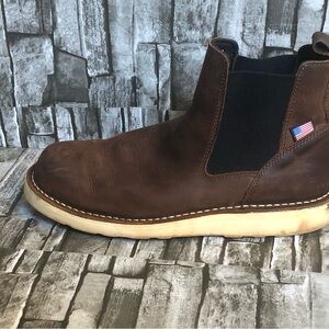 Danner Men's 6" Leather Bull Run Chelsea Soft Toe Work Boots-Brown-Size: 12D